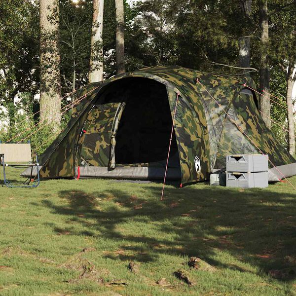 vidaXL Koepeltent 6-persoons waterdicht camouflage