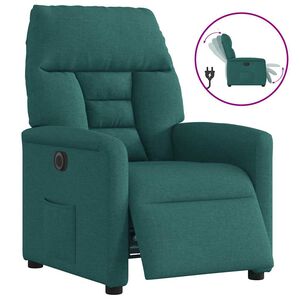 vidaXL Fauteuil verstelbaar elektrisch stof donkergroen