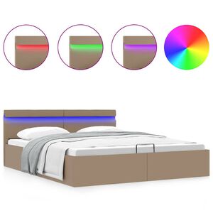 vidaXL Bedframe met opbergruimte LED kunstleer cappuccino 160x200 cm