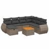 vidaXL 8-delige Loungeset met kussens poly rattan grijs