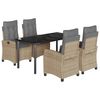 vidaXL 5-delige Tuinset met kussens poly rattan gemengd beige
