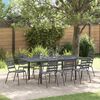 vidaXL Tuin eettafelset 9 pcs Antraciet Poedercoating staal