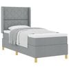 vidaXL Boxspringbed met hoofdeinde Lichtgrijs 90 x 190 cm Stof