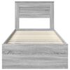 vidaXL Bedframe Grijs Sonoma 100 x 200 cm Massief grenenhout