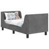 vidaXL Peuterbedframe met hoofdbord Donkergrijs 70 x 140 cm Fluweel