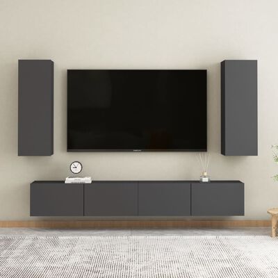 vidaXL Tv-meubel 30,5x30x90 cm spaanplaat grijs