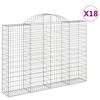 vidaXL Schanskorven 18 st gewelfd 200x30x140/160 cm ijzer
