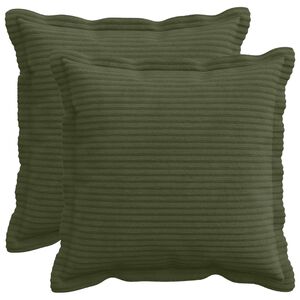 vidaXL Kussensloop 2 st HOUTEN Groen 30 x 30 cm corduroy
