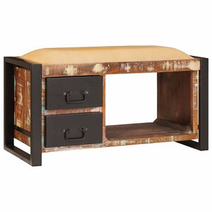 vidaXL Opslagbank Multikleur 80 x 35 x 40 cm Massief gerecycled hout