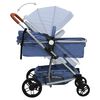 vidaXL Kinderwagen 3-in-1 aluminium marineblauw