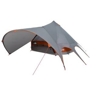 vidaXL Teepee Tent 7-Persoon 7-persoons Grijs en Oranje
