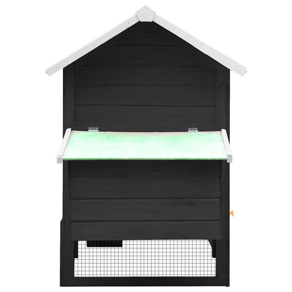 vidaXL Kippenhok 170x81x110 cm massief grenen- en vurenhout grijs