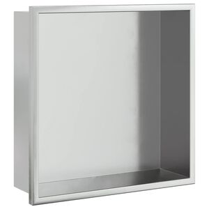vidaXL Douchenis 32x32x9 cm roestvrijstaal geborsteld zilverkleurig