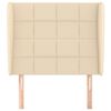 vidaXL Hoofdbord met randen 83x23x118/128 cm stof crèmekleurig
