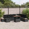 vidaXL Tuin Sofa Set 9 pcs Zwart poly rattan