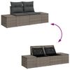 vidaXL Tuin Sofa Set met opslag 10 pcs Grijs Poly riet
