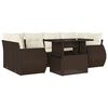 vidaXL 7-delige Loungeset met kussens poly rattan bruin