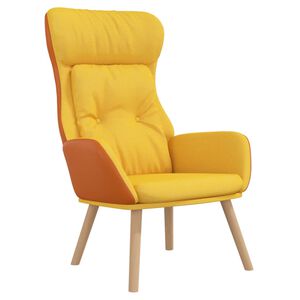 vidaXL Relaxstoel stof en PVC mosterdgeel