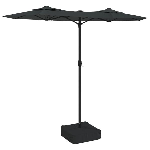 vidaXL Parasol dubbel dak 316x145 cm antracietkleurig