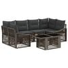vidaXL Tuinbankenset 7 st Grijs en Donkergrijs poly rattan