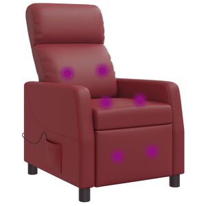 vidaXL Massage Recliner Wijnrood Kunstleer