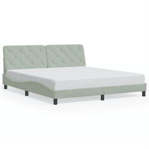 vidaXL Bedframe zonder matras 180x200 cm fluweel lichtgrijs