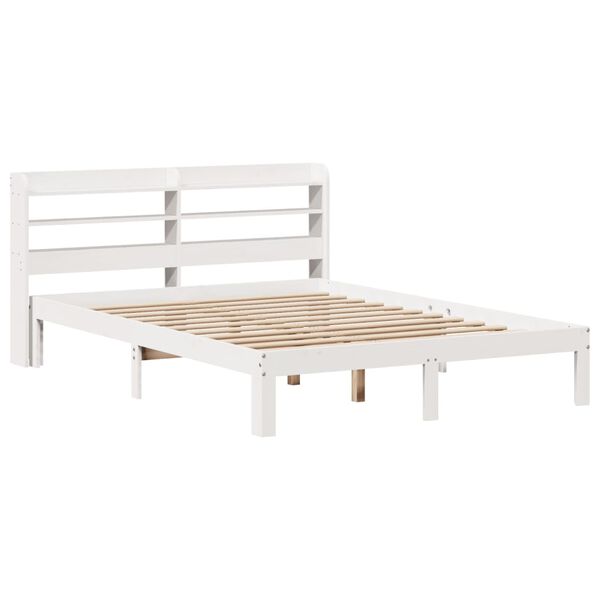vidaXL Bedframe met hoofdeinde zonder matras 140x190 cm wit