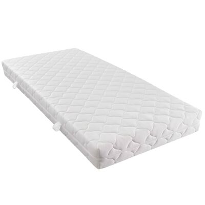 vidaXL Bed met matras grijs en wit kunstleer 180x200 cm