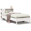 vidaXL Bed met boekenkast zonder matras grenenhout wit 90x200 cm