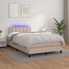 vidaXL Boxspring met matras en LED kunstleer cappuccinokleur 120x190cm