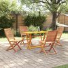 vidaXL Tuin Eetset met kussen 5 pcs Bruin Massief acaciahout