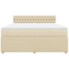vidaXL Boxspring met matras stof cr&egrave;mekleurig 180x200 cm