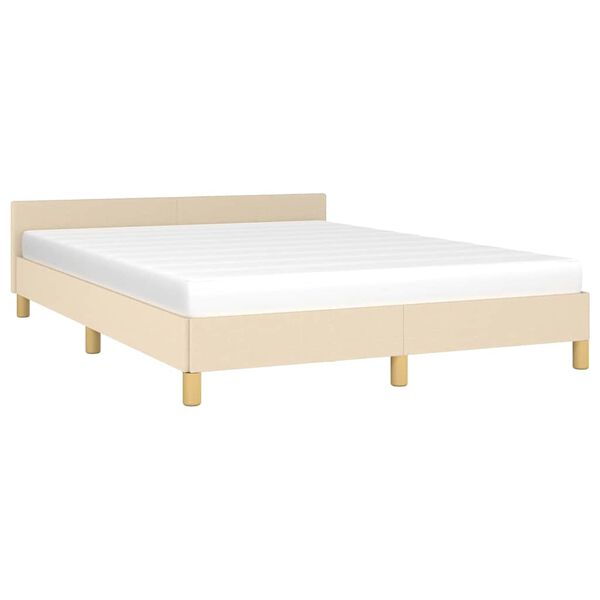 vidaXL Bedframe zonder matras stof cr&egrave;mekleurig 140x200 cm