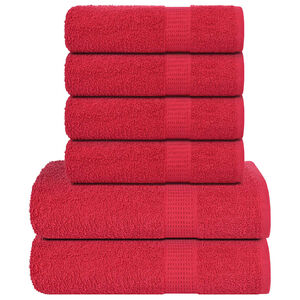 vidaXL 6-delige Handdoekenset FROGN 360 g/m&sup2; rood