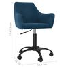 vidaXL Eetkamerstoelen draaibaar 2 st fluweel blauw