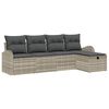 vidaXL Tuin Sofa Set 5 st Lichtgrijs poly rattan