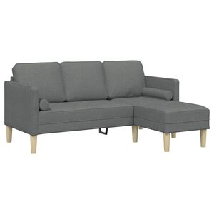 vidaXL Bankstel Donkergrijs 173 x 131 x 67 cm Polyester