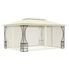 vidaXL Prieel met netten 300x400x265 cm cr&egrave;mekleurig