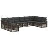 vidaXL Tuinbankenset 10 st Grijs poly rattan