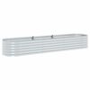 vidaXL Plantenbak verhoogd 320x80x44 cm gegalvaniseerd staal zilver
