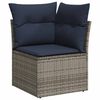 vidaXL 6-delige Loungeset met kussens poly rattan grijs
