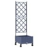 vidaXL Tuinplantbak met schutting en wielen Grijs 40 x 40 x 131,5 cm