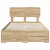 vidaXL Bedframe met hoofdeinde Sonoma Eiken 135 x 190 cm Bewerkt hout