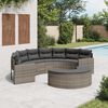 vidaXL 2-delige Loungeset halfrond poly rattan grijs