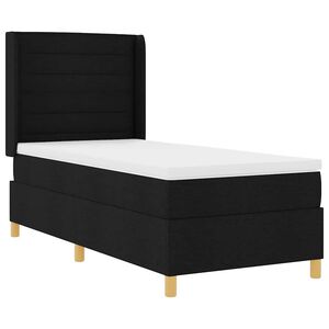vidaXL Boxspringbed met LED-stripverlichting Zwart 100 x 200 cm Stof