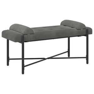 vidaXL Knop-gestept Bankje met Kussens Donkergrijs 110 x 40 x 46 cm