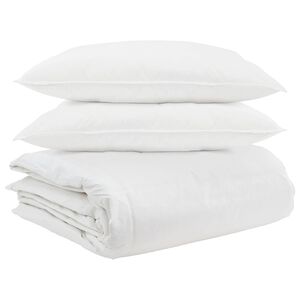 vidaXL Dekbed Set met kussen 3 st Wit Donsveertjes