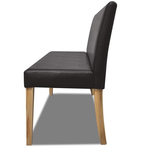 vidaXL Bankje 139,5 cm kunstleer donkerbruin