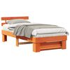 vidaXL Bedframe met hoofdeinde Wasbruin 75 x 190 cm Massief grenenhout