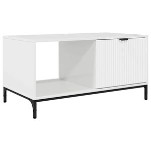 vidaXL Salontafel Hoogglans wit 90 x 49 x 46 cm Bewerkt hout